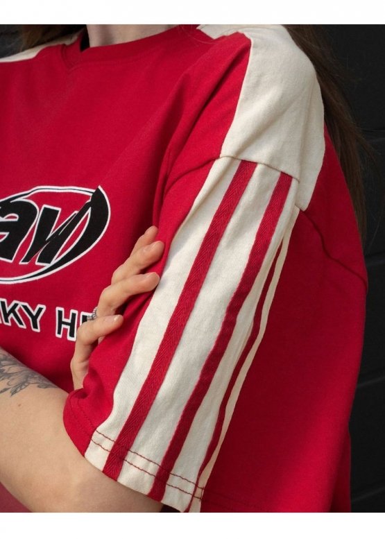 Красная футболка AW Spiky Head Color Red T-shirt Unisex