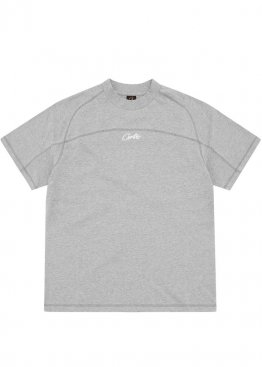 Серая футболка Corteiz HMP Panel Tee Grey Unisex - FB1127