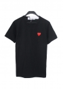 Чорна футболка Comme des Garcons Play Color Basic Black T-Shirt Red Emblem Unisex