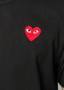 Чорна футболка Comme des Garcons Play Color Basic Black T-Shirt Red Emblem Unisex
