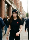 Чорна футболка Comme des Garcons Play Color Basic Black T-Shirt Red Emblem Unisex
