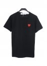 Comme des Garcons Play Color Basic Black T-Shirt Red Emblem Unisex