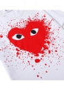Біла футболка Comme des Garcons Play Big Red Heart Splatter Color White T-shirt Unisex