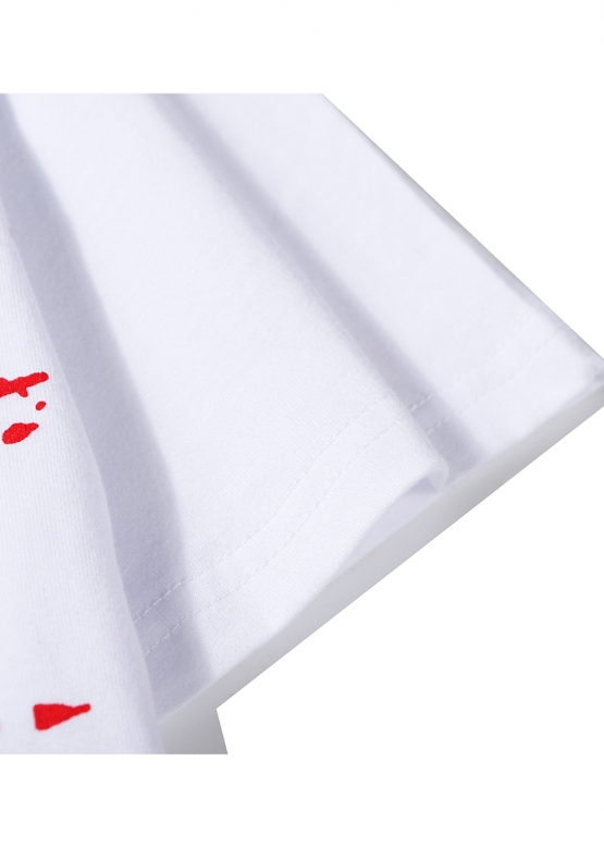 Біла футболка Comme des Garcons Play Big Red Heart Splatter Color White T-shirt Unisex