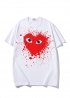 Біла футболка Comme des Garcons Play Big Red Heart Splatter White T-Shirt Unisex - FC1115