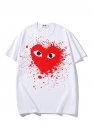 Біла футболка Comme des Garcons Play Big Red Heart Splatter Color White T-shirt Unisex