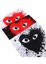Comme des Garcons Play Big Red Heart Splatter Color White T-shirt Unisex