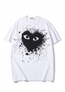 Comme des Garcons Play Big Black Heart Splatter Color White T-shirt Unisex