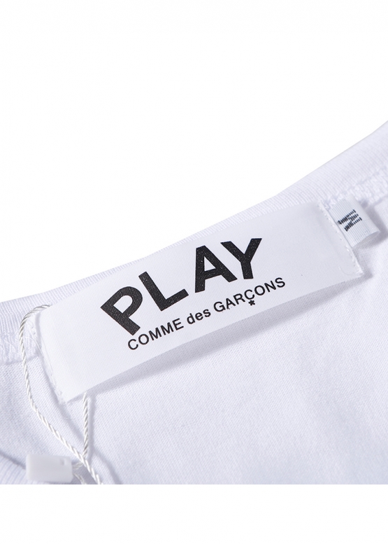Біла футболка Comme des Garcons Play Big Black Heart Splatter Color White T-shirt Unisex