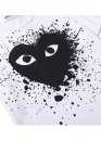 Comme des Garcons Play Big Black Heart Splatter Color White T-shirt Unisex