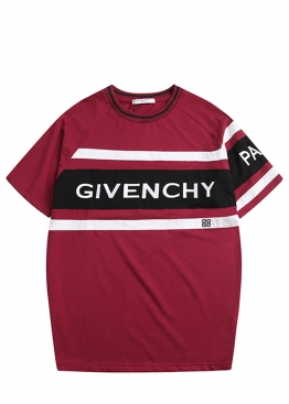 Бордовая футболка Givenchy Dark Red T-Shirt Unisex - FE1113