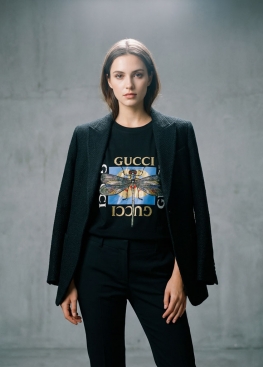 Чорна футболка Gucci Dragonfly Black T-Shirt Unisex - FG1113