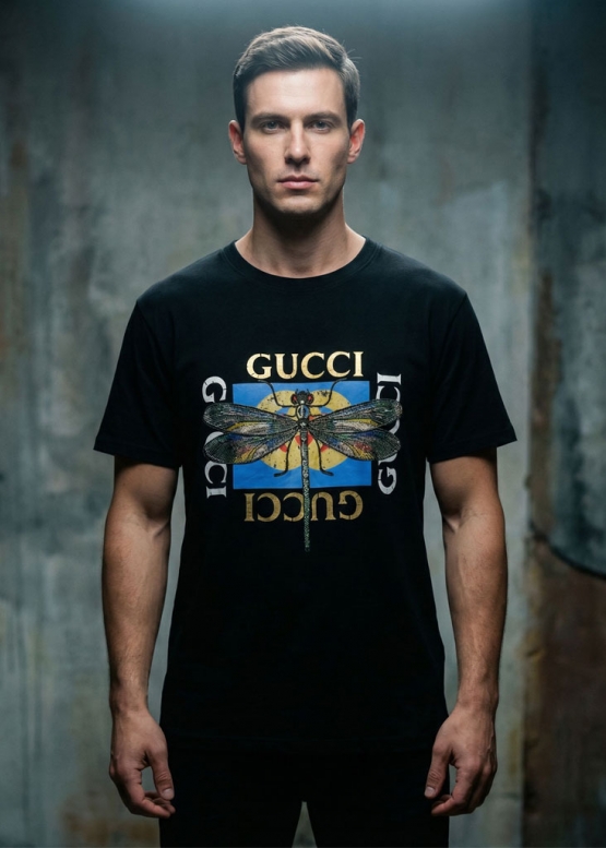 Чорна футболка Gucci Dragonfly Color Black T-shirt Unisex