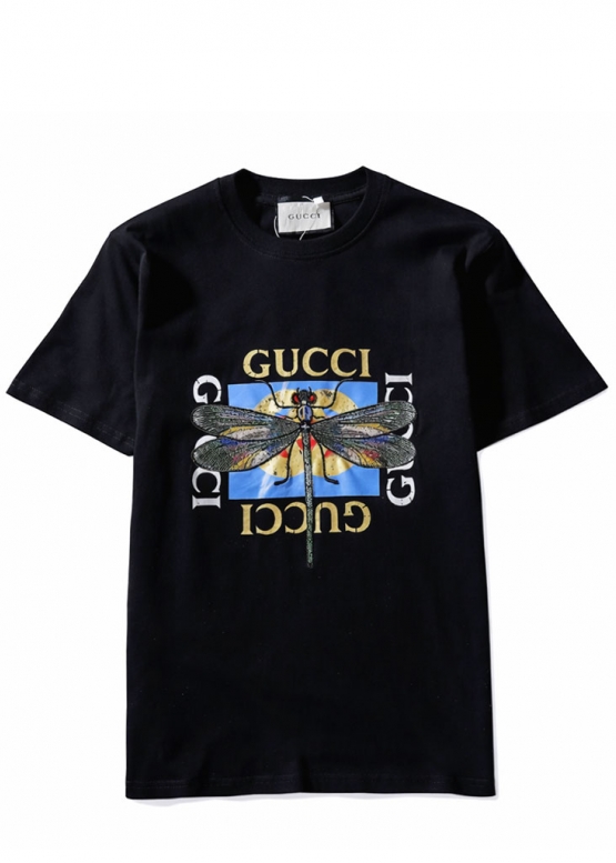 Gucci Dragonfly Color Black T-shirt Unisex