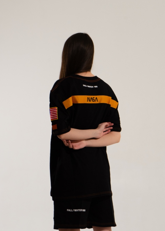Чорна футболка NASA x Heron Preston Color Black T-shirt Unisex