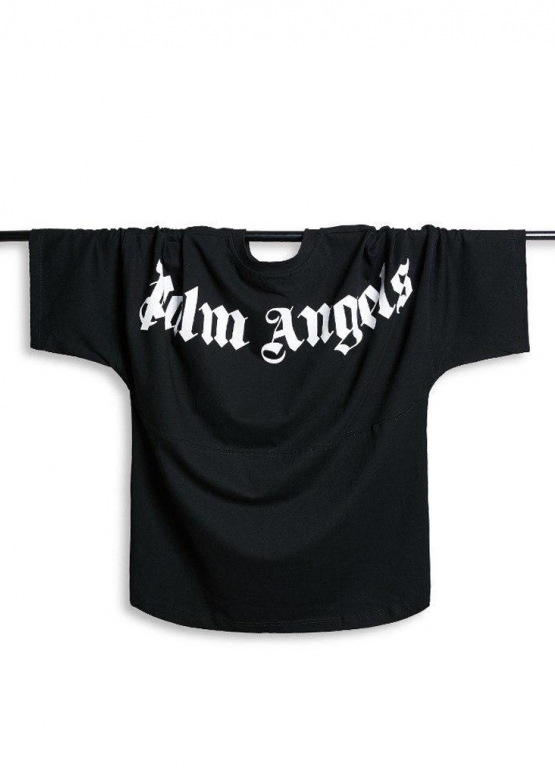 Чорна футболка Palm Angels Classic Logo Over Black T-shirt Unisex