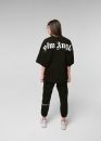 Чорна футболка Palm Angels Classic Logo Over Black T-shirt Unisex