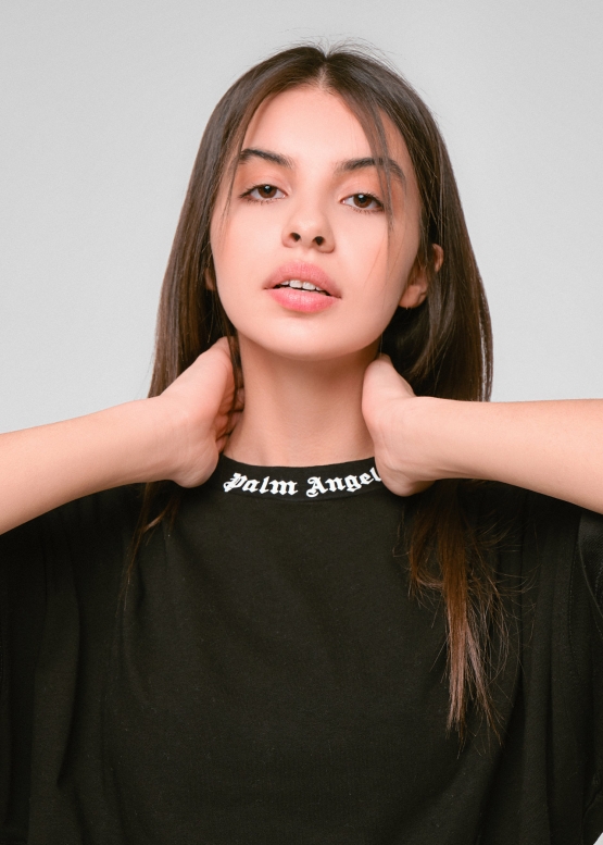 Чорна футболка Palm Angels Classic Logo Over Black T-shirt Unisex