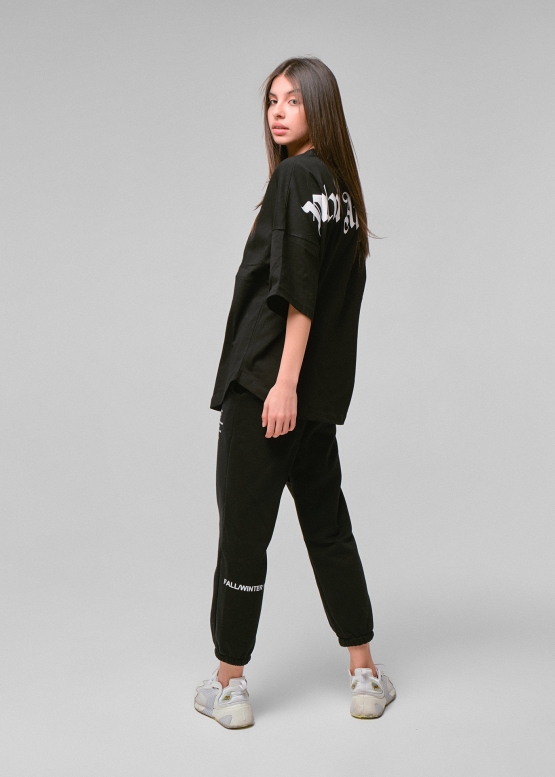 Чорна футболка Palm Angels Classic Logo Over Black T-shirt Unisex