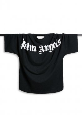 Чорна футболка Palm Angels Classic Logo Over Black T-Shirt Unisex - FM1111