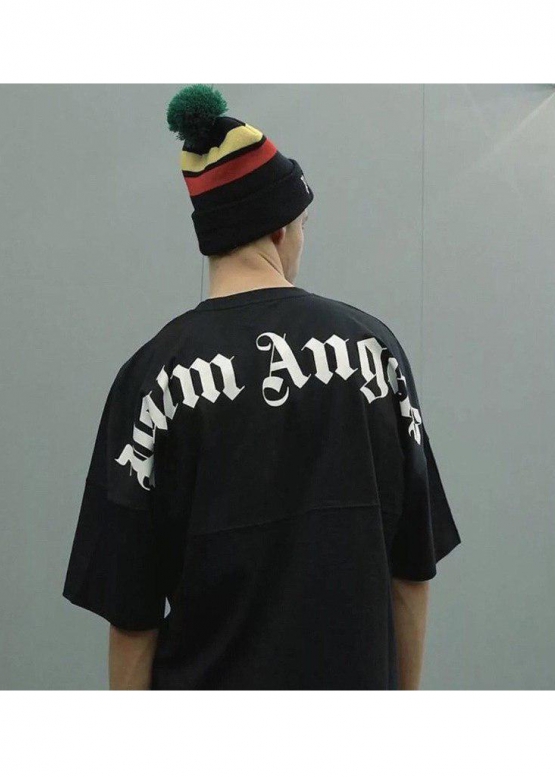 Palm Angels Classic Logo Over Black T-shirt Unisex