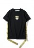 Чорна футболка Off-White Side Tape Black T-Shirt Unisex - FO1111