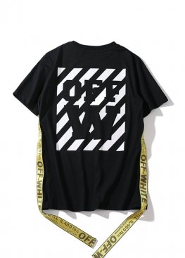 Off-White Side Tape Black T-Shirt Unisex - FO1111