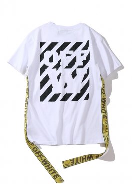 Біла футболка Off-White Side Tape White T-Shirt Unisex - FO1112