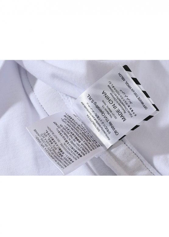 Off-White Side Tape Color White T-shirt Unisex