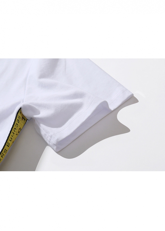 Off-White Side Tape Color White T-shirt Unisex