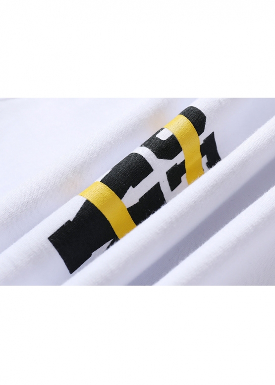 Off-White Side Tape Color White T-shirt Unisex
