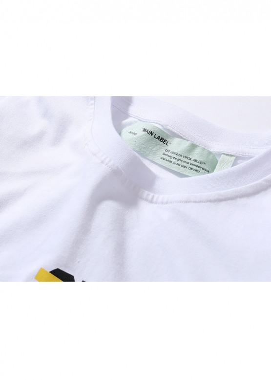 Off-White Side Tape Color White T-shirt Unisex