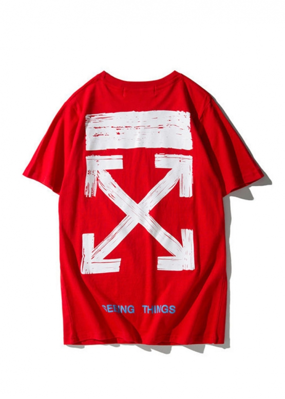 Красная футболка Off-White Classic Arrows Color Red T-shirt Unisex