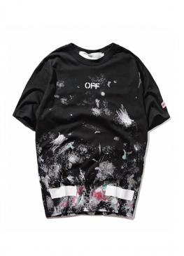 Чёрная футболка Off-White Art Chaos Black T-Shirt Unisex - FO1121