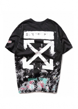 Чорна футболка Off-White Art Chaos Black T-Shirt Unisex - FO1121