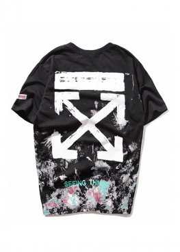 Чорна футболка Off-White Art Chaos Black T-Shirt Unisex - FO1121