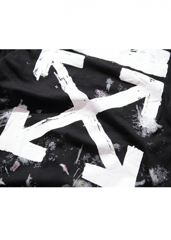 Off-White Art Chaos Color Black T-shirt Unisex