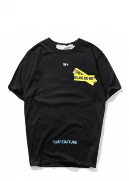 Чорна футболка Off-White Do Not Cross Black T-Shirt Unisex - FO1122