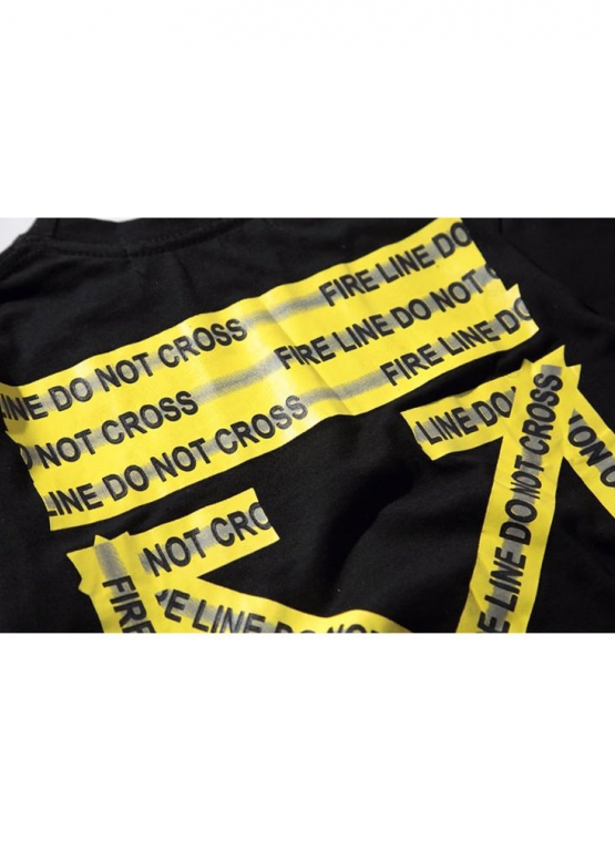 Off-White Do Not Cross Color Black T-shirt Unisex