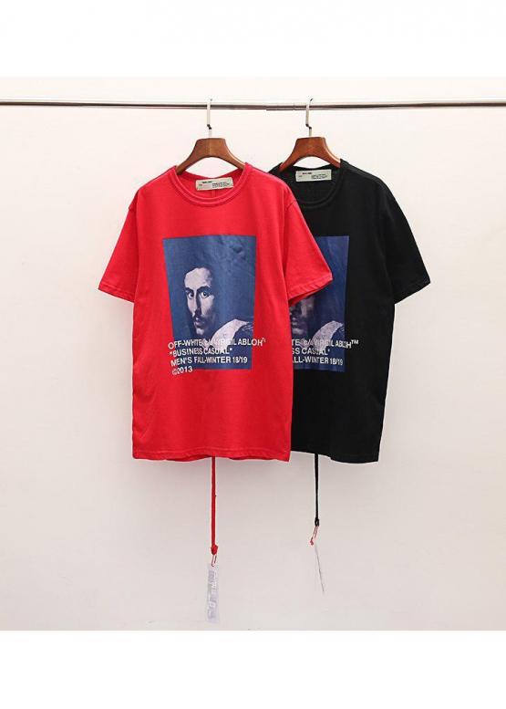 Off-White Bernini Color Red T-shirt Unisex