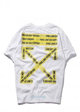 Біла футболка Off-White Do Not Cross White T-Shirt Unisex - FO1131
