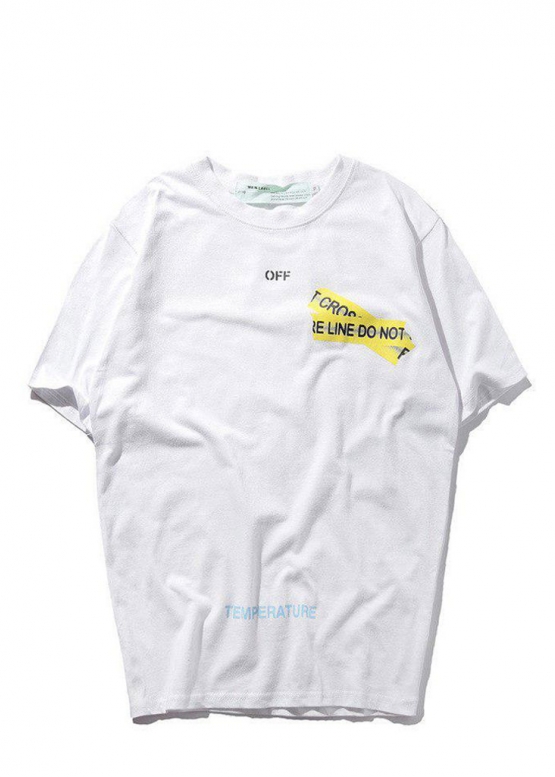 Off-White Do Not Cross Color White T-shirt Unisex