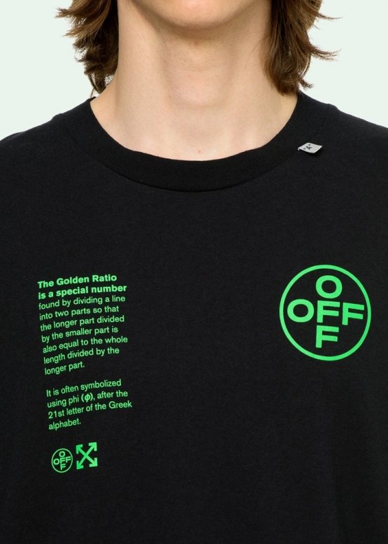 Чёрная футболка Off-White Golden Ratio Color Black T-shirt Unisex
