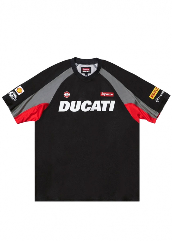 Чорна футболка Supreme x Ducati Soccer Jersey Color Black Unisex