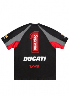 Чорна футболка Supreme x Ducati Soccer Jersey Black Unisex - FS1129