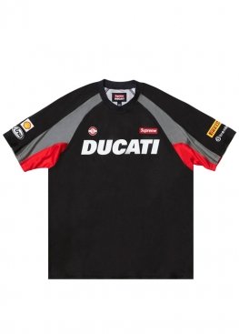 Чорна футболка Supreme x Ducati Soccer Jersey Black Unisex - FS1129