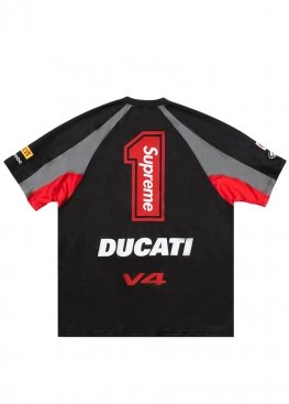 Чорна футболка Supreme x Ducati Soccer Jersey Black Unisex - FS1129