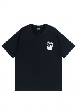 Чорна футболка Stüssy 8 Ball Pigment Dyed Tee Black Unisex - FU1121