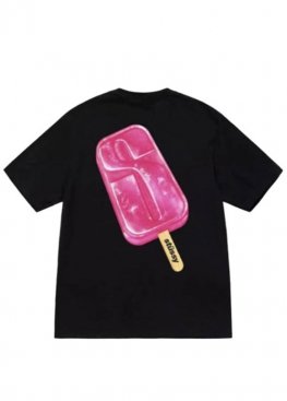 Чорна футболка Stüssy Popsicle Tee Black Unisex - FU1124