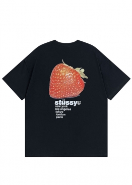Stüssy Strawberry Tee Black Unisex - FU1125